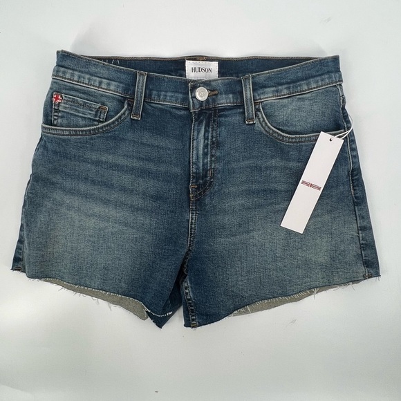 NWT Hudson Gracie Mid Rise Cut Off Jean Shorts Size 27 Women’s - Picture 1 of 7